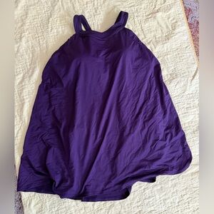 Lands End Purple Sleeveless Swimsuit Dress Adjustable Straps Size 20 EUC